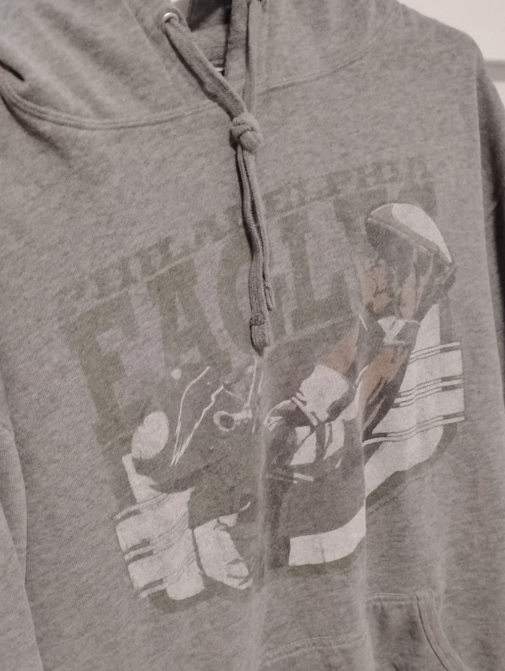Junk Food Clothing Gray Faded Football Graphic Hoodie